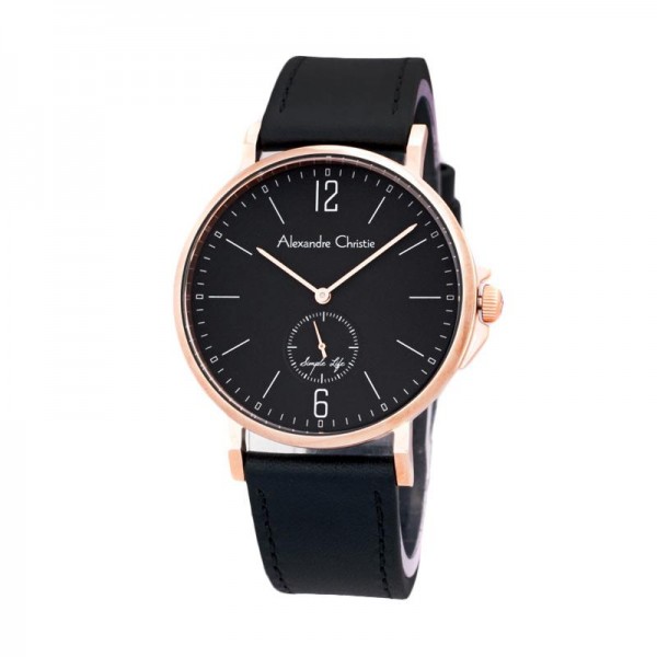 Alexandre Christie AC 8458 Rosegold Black Man MSLRGBA